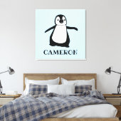 Aangepaste pinguillillustratie Baby-kamermuurschil Canvas Afdruk (Insitu (Slaapkamer))