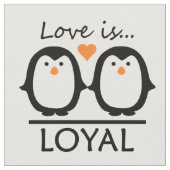 aangepaste pinguïn Love-fabric Stof (Close Up)