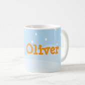 Aangepaste pinguïn-mok met sneeuwachtergrond koffiemok (Voorkant rechts)