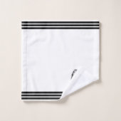 Aangepaste pinguïns en drie zwarte strepen op wit bad handdoek (Wasdoekje)