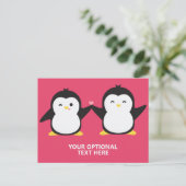 Aangepaste pinguïns tekst en kleur aanpassen briefkaart (Staand voorkant)