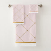 AANGEPASTE PINK GOLD ELEGANT BATHROOM TOWEL SET BAD HANDDOEK (Insitu)