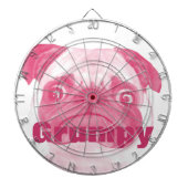 Aangepaste PINK Grumpy Puggy Dartbord (Voorkant)