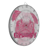 Aangepaste PINK Grumpy Puggy Dartbord (Voorkant Links)