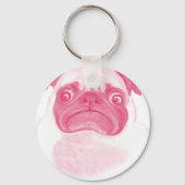 Aangepaste PINK Grumpy Puggy Sleutelhanger (Voorkant)