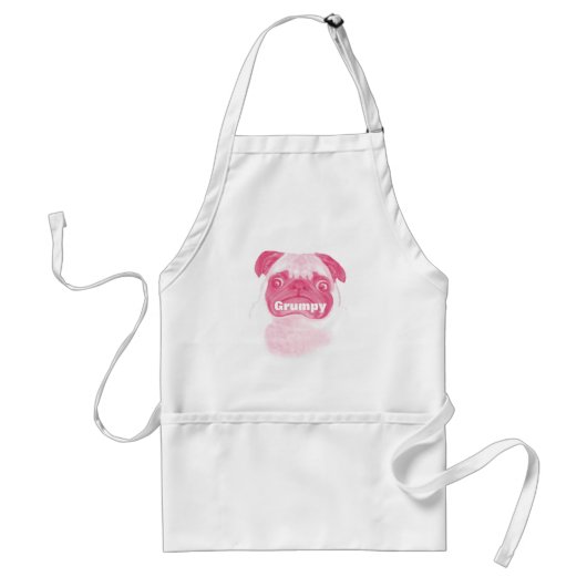 Aangepaste PINK Grumpy Puggy Standaard Schort (Voorkant)