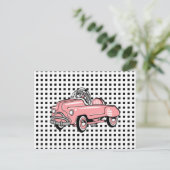 Aangepaste  PINK PEDAL CAR-kaart Briefkaart (Staand voorkant)