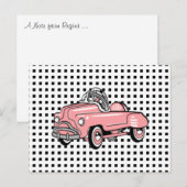 Aangepaste  PINK PEDAL CAR-kaart Briefkaart (Voorkant / Achterkant)