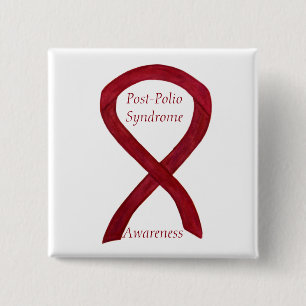 Aangepaste pinnen na polio Syndrome Awareness Ribb Vierkante Button 5,1 Cm