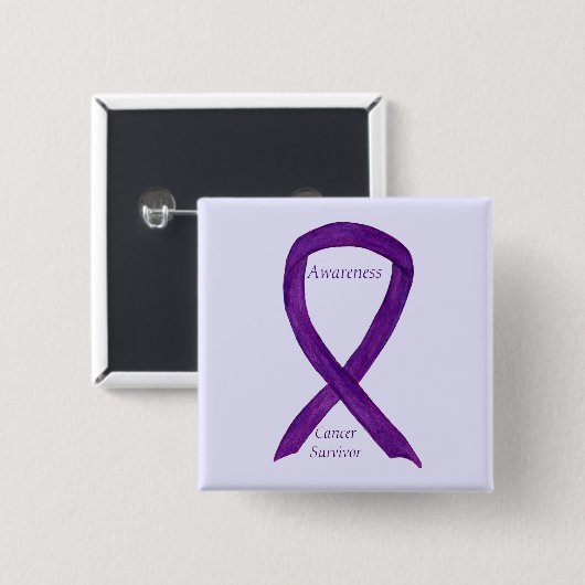Aangepaste pinnen voor kankeroverlevendigheid vierkante button 5,1 cm (Voorkant /achterkant)