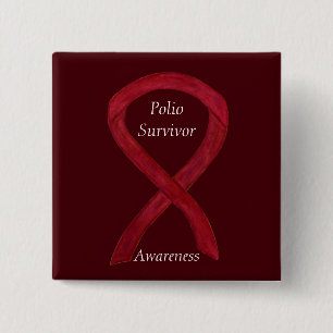Aangepaste pinnen voor overlevenden in Polio Vierkante Button 5,1 Cm