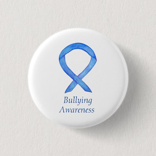 Aangepaste pins voor bulkbewustzijn Blauw lint Ronde Button 3,2 Cm (Voorkant)