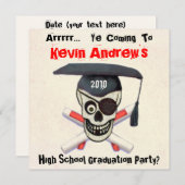 Aangepaste Pirate Afstuderen Graduation Party Invi Kaart (Voorkant / Achterkant)