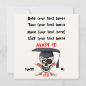 Aangepaste Pirate Afstuderen Graduation Party Invi Kaart (Achterkant)