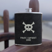 Aangepaste Pirate Captain Naam Black Flask Heupfles