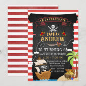 Aangepaste Pirate Verjaardagsfeest Schatkaart voor Kaart (Voorkant / Achterkant)