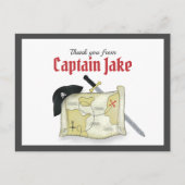Aangepaste piraten bedankkaart voor kinderen briefkaart (Voorkant)