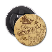 Aangepaste Piratenkaart landpunt Familie Button Flesopener (Voorkant)