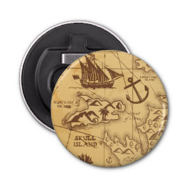 Aangepaste Piratenkaart landpunt Familie Button Flesopener