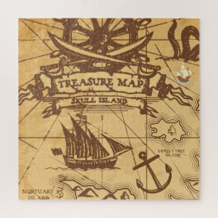 Aangepaste Piratenkaart landpunt Familie Legpuzzel