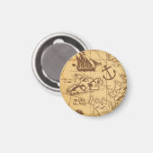 Aangepaste Piratenkaart landpunt Familie Magneet (Voorkant / Achterkant)