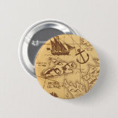 Aangepaste Piratenkaart landpunt Familie Ronde Button 5,7 Cm (Voorkant /achterkant)