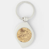 Aangepaste Piratenkaart landpunt Familie Sleutelhanger (Voorkant)