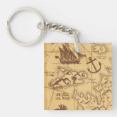 Aangepaste Piratenkaart landpunt Familie Sleutelhanger (voorkant)