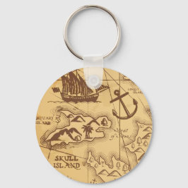 Aangepaste Piratenkaart landpunt Familie Sleutelhanger