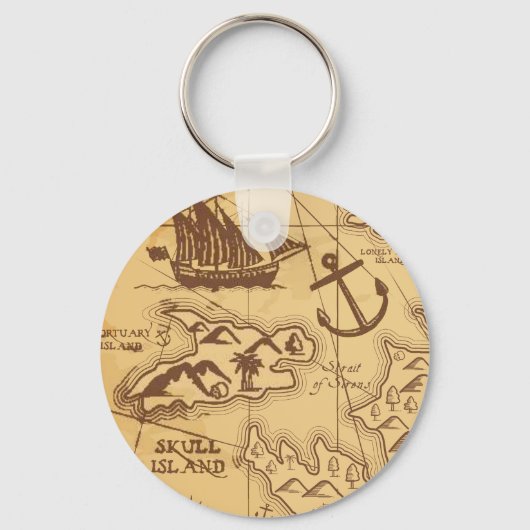 Aangepaste Piratenkaart landpunt Familie Sleutelhanger (Voorkant)
