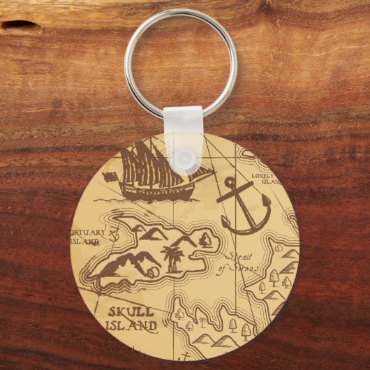 Aangepaste Piratenkaart landpunt Familie Sleutelhanger (Achterkant)