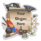 Aangepaste Piratenkaart Sticker (Voorkant)
