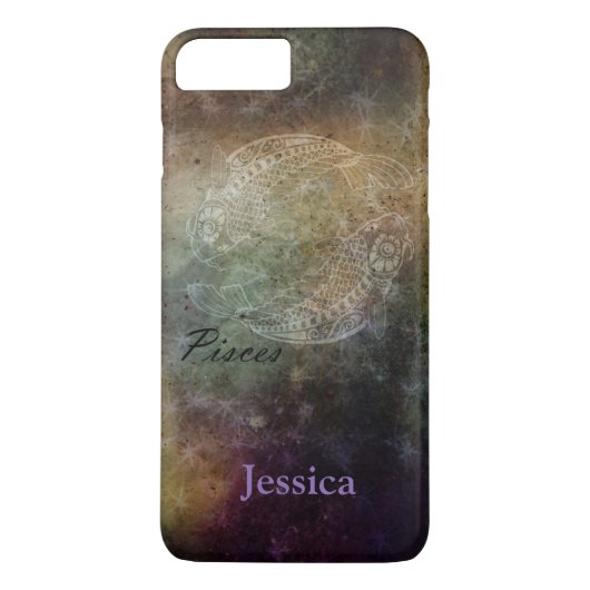 Aangepaste pisces Grunge Zodiac Phone Case (Achterkant)