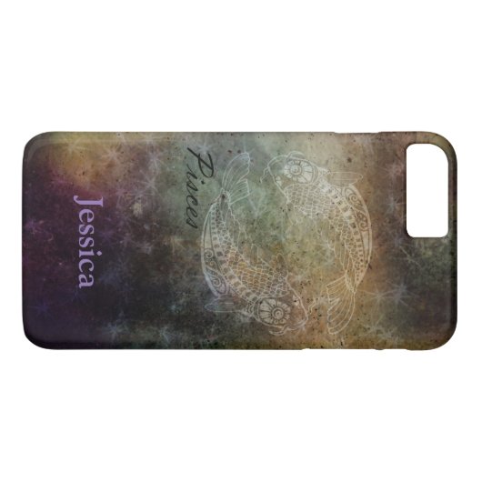 Aangepaste pisces Grunge Zodiac Phone Case (Achterkant (Horizontaal))