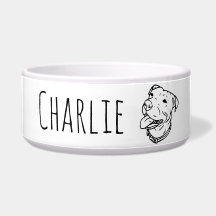 Aangepaste Pit Bull Dog Food or Water Dish