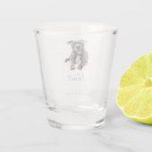 Aangepaste Pit Bull-huwelijk voor huisdieren Shot Glas (Achterkant)