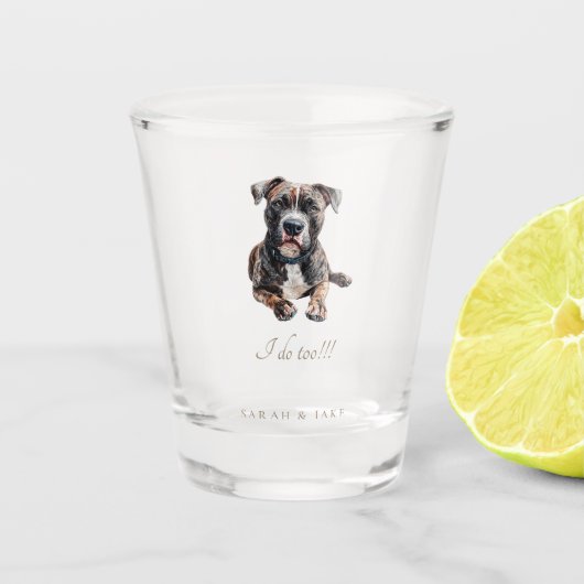 Aangepaste Pit Bull-huwelijk voor huisdieren Shot Glas (Voorkant)