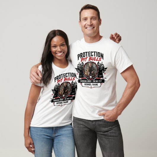 Aangepaste Pit Bull Kennel - Aangepaste Foto & Naa T-shirt (Unisex)
