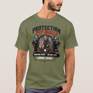 Aangepaste Pit Bull Kennel - Aangepaste Foto & Naa T-shirt
