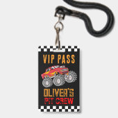 Aangepaste Pit Crester Monster Truck VIP Pass Badge (Voorzijde met lanyard)