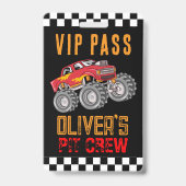 Aangepaste Pit Crester Monster Truck VIP Pass Badge (Voorzijde)