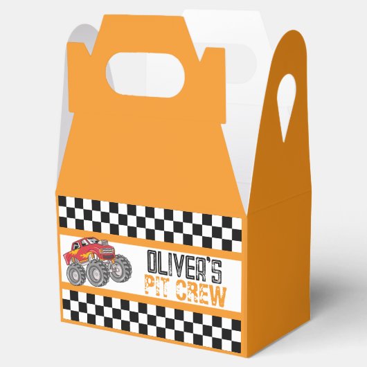 Aangepaste Pit Crew Checkered Flag Party Bedankdoosjes (Geopend)