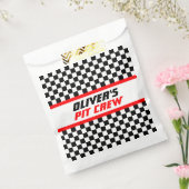 Aangepaste Pit Crew Checkered Flag Party Bedankzakje (Gezegeld)