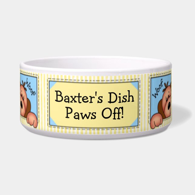 Aangepaste "Pit Off!" Doggy Dish Voerbakje (Voorkant)