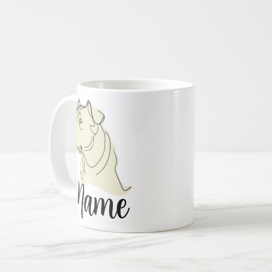 Aangepaste Pitbull Mok met uw huisdier naam! (Voorkant links)