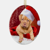 Aangepaste Pitbull Puppie Hond Foto Keramisch Ornament (Rechts)