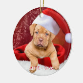 Aangepaste Pitbull Puppie Hond Foto Keramisch Ornament (Links)