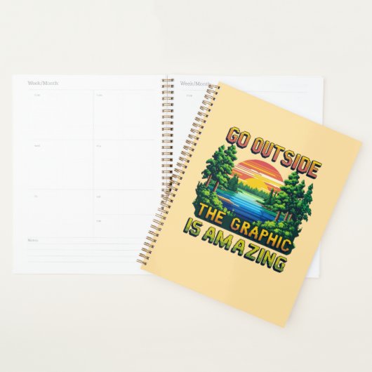 Aangepaste pixelart-afbeelding van een natuurtafer planner (Display)