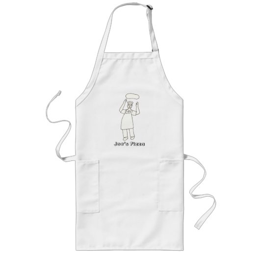 Aangepaste Pizza Chef Aprons Lang Schort (Voorkant)