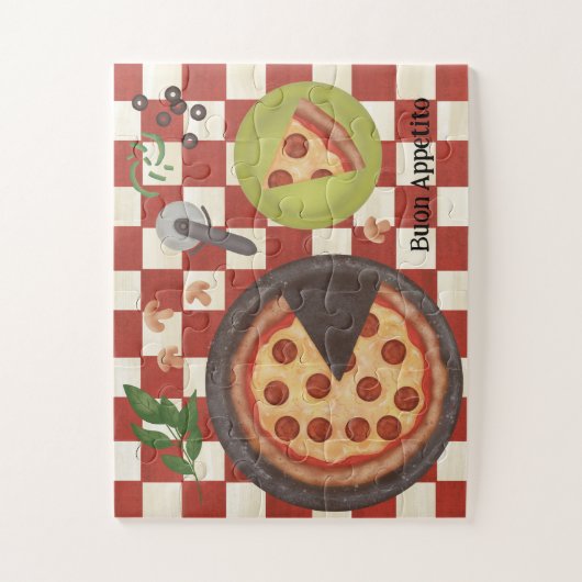 Aangepaste Pizza Pepperoni Italiaans Aangepast Legpuzzel (Verticaal)